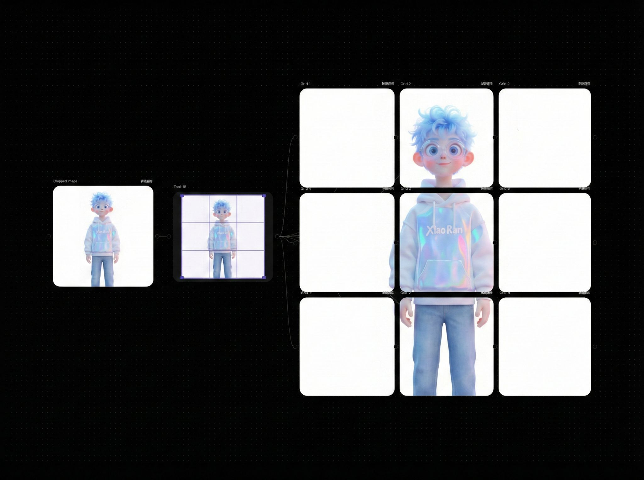 Grid crop interface